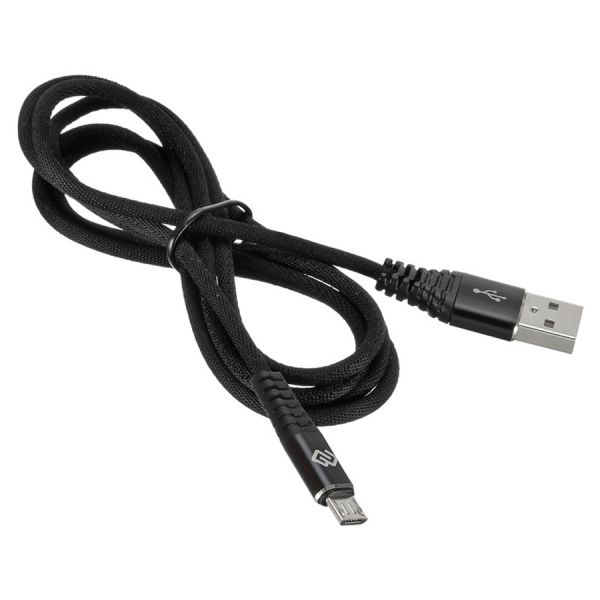 Кабель Digma MICROUSB-1.2M-BRAIDED-BLK USB (m)-micro USB (m) черный 1,2м